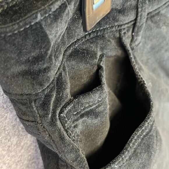 NWT OLD NAVY Pants Women's Size 12 Crushed Black Velvet Flare Higher High-Rise - Picture 12 of 13